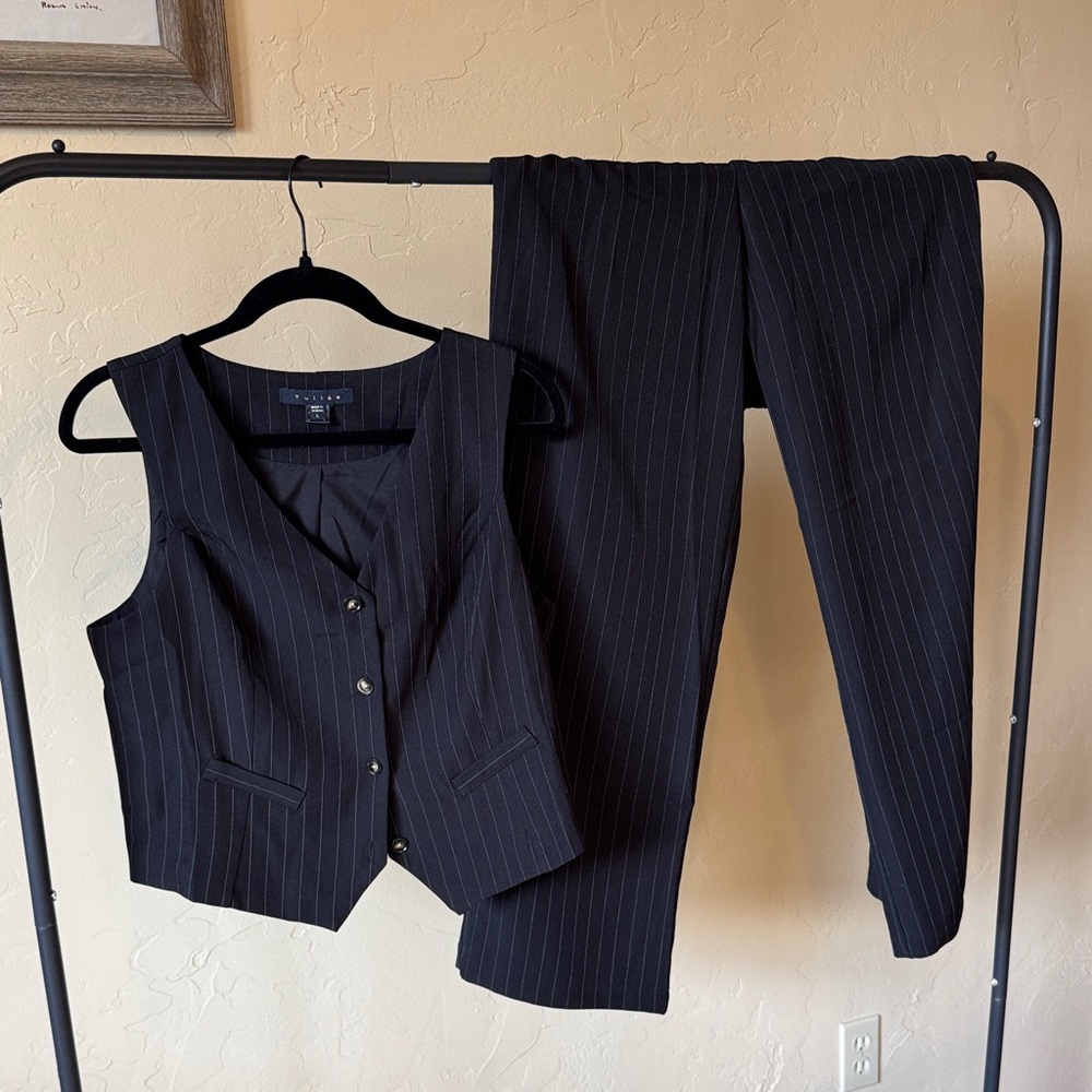 Tultex Black Pinstripe Women's Pantsuit
